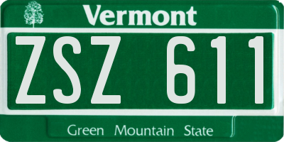 VT license plate ZSZ611