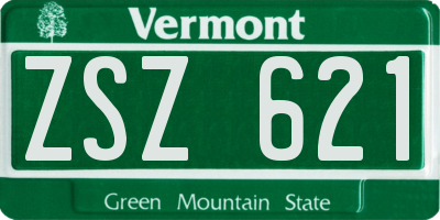VT license plate ZSZ621