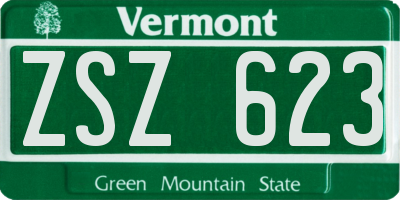 VT license plate ZSZ623
