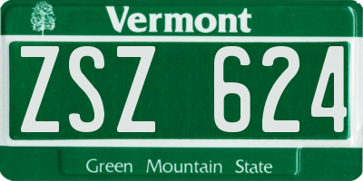 VT license plate ZSZ624
