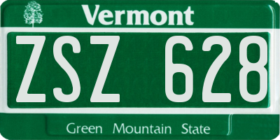 VT license plate ZSZ628