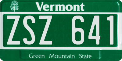 VT license plate ZSZ641