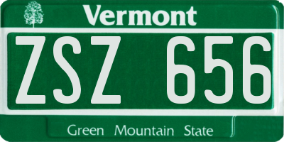 VT license plate ZSZ656