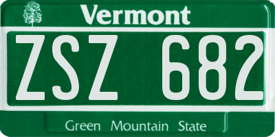 VT license plate ZSZ682