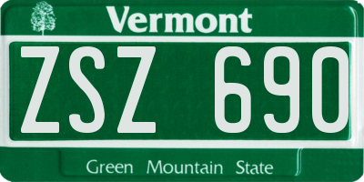 VT license plate ZSZ690