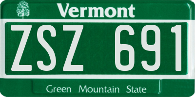 VT license plate ZSZ691