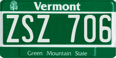 VT license plate ZSZ706