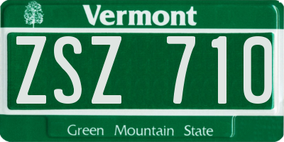 VT license plate ZSZ710