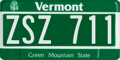 VT license plate ZSZ711