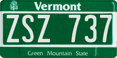 VT license plate ZSZ737