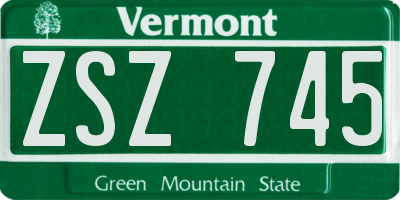 VT license plate ZSZ745