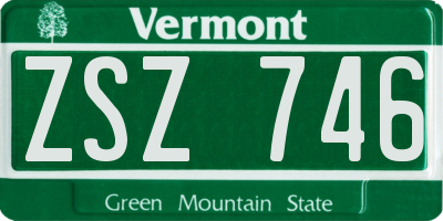 VT license plate ZSZ746