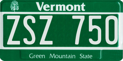 VT license plate ZSZ750