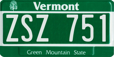 VT license plate ZSZ751