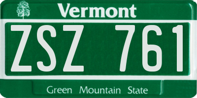 VT license plate ZSZ761
