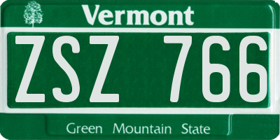 VT license plate ZSZ766