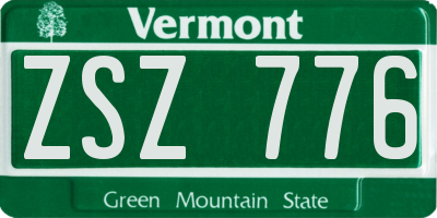 VT license plate ZSZ776