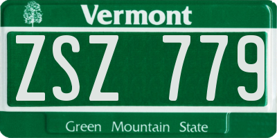 VT license plate ZSZ779