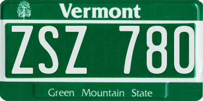 VT license plate ZSZ780