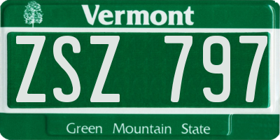 VT license plate ZSZ797
