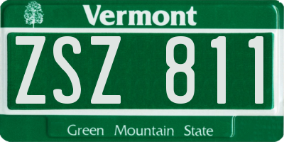 VT license plate ZSZ811