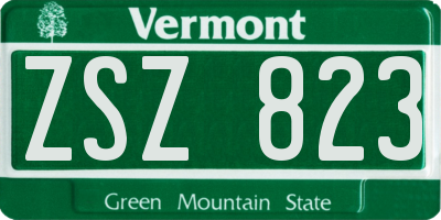 VT license plate ZSZ823