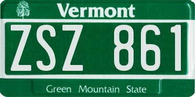 VT license plate ZSZ861