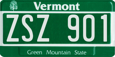 VT license plate ZSZ901