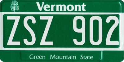 VT license plate ZSZ902