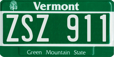 VT license plate ZSZ911