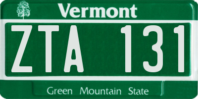 VT license plate ZTA131