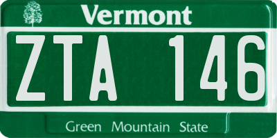 VT license plate ZTA146