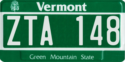 VT license plate ZTA148
