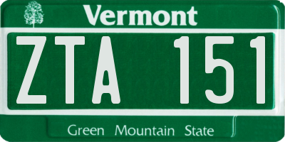VT license plate ZTA151