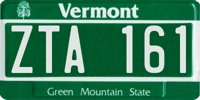 VT license plate ZTA161