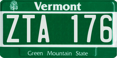 VT license plate ZTA176
