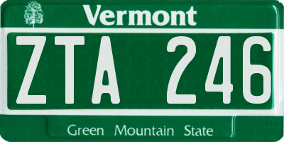 VT license plate ZTA246