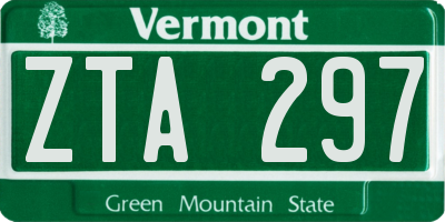 VT license plate ZTA297