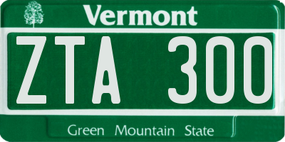 VT license plate ZTA300