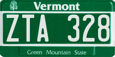 VT license plate ZTA328