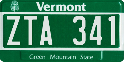 VT license plate ZTA341