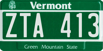 VT license plate ZTA413