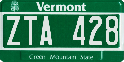 VT license plate ZTA428