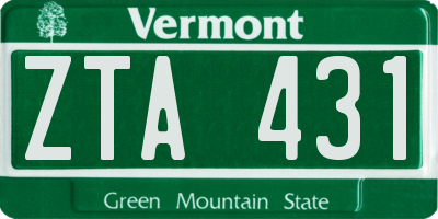 VT license plate ZTA431
