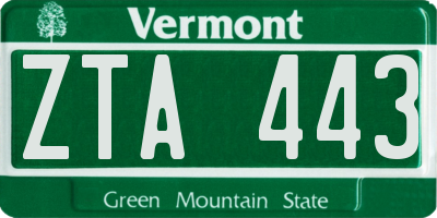 VT license plate ZTA443