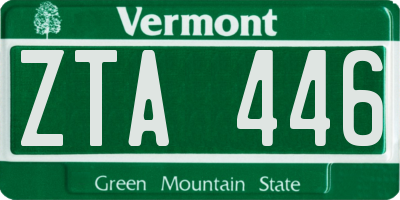 VT license plate ZTA446