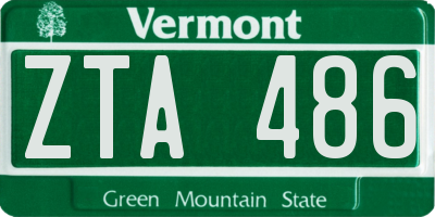 VT license plate ZTA486