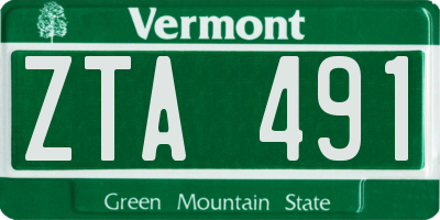 VT license plate ZTA491