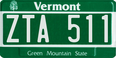 VT license plate ZTA511