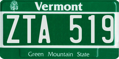VT license plate ZTA519